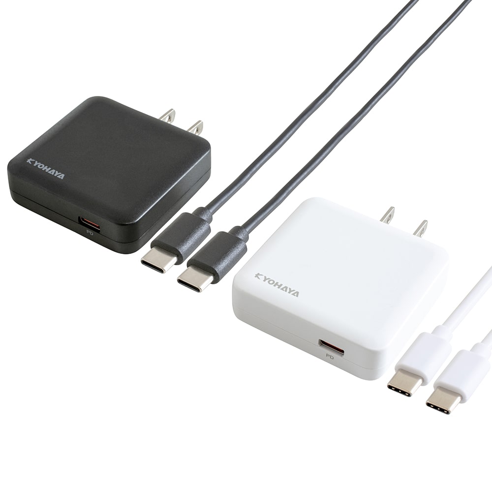 USB充電器 薄型 PD/QC対応 20W + USB C to C ケーブル 1m