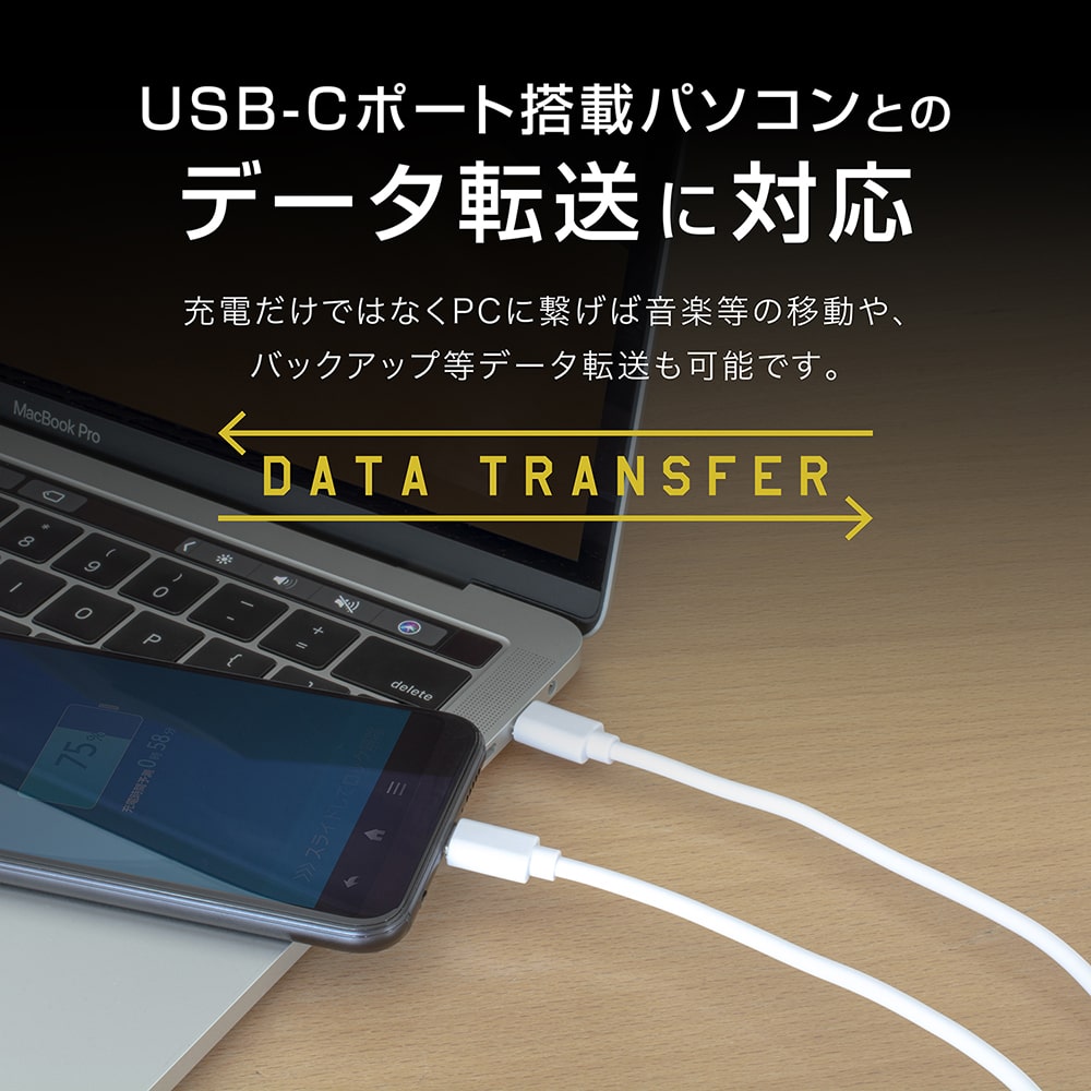 USB-C ポート搭載パソコンとのデータ転送に対応